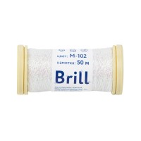 Нитки для вышивания "Gamma"   "Brill" мулине М   металлик   100\% полиэстер   5 x  50 м M-102 белый/опал