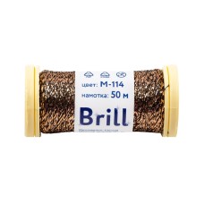 Нитки для вышивания "Gamma"   "Brill" мулине М   металлик   100\% полиэстер   5 x  50 м M-114 черный/под золото