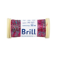 Нитки для вышивания "Gamma"   "Brill" мулине М   металлик   100\% полиэстер   5 x  50 м M-127 голубой/яр.розовый