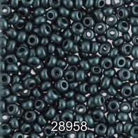 Бисер Чехия круглый 4   10/0   2.3 мм  500 г 28958 (Ф319) т.зеленый
