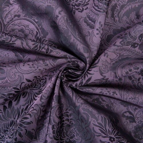 Ткань подкладочная "Gamma"   Taffeta с рисунком   JTR   52\% полиэстер, 48\% вискоза   145 см ± 2 см №109 т.фиолетово-розовый (растительный орнамент)
