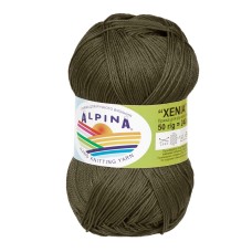 Пряжа ALPINA "XENIA"   100\% мерсеризованный хлопок   10 шт. х  50 г  240 м ± 10 м №514 т.оливковый
