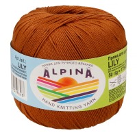 Пряжа ALPINA "LILY"   100\% мерсеризованный хлопок   10 шт. х  50 г  175 м ± 5 м №037 св.коричневый