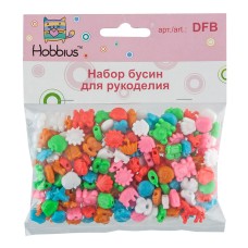"Hobbius"   Набор бусин для рукоделия "Конфетти"   DFB   6 шт №02 мелкие фигуры