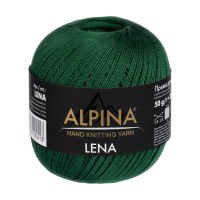 Пряжа ALPINA "LENA"   100\% мерсеризованный хлопок   10 шт. х  50 г  280 м ± 15 м №65 зелёный