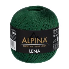 Пряжа ALPINA "LENA"   100\% мерсеризованный хлопок   10 шт. х  50 г  280 м ± 15 м №65 зелёный