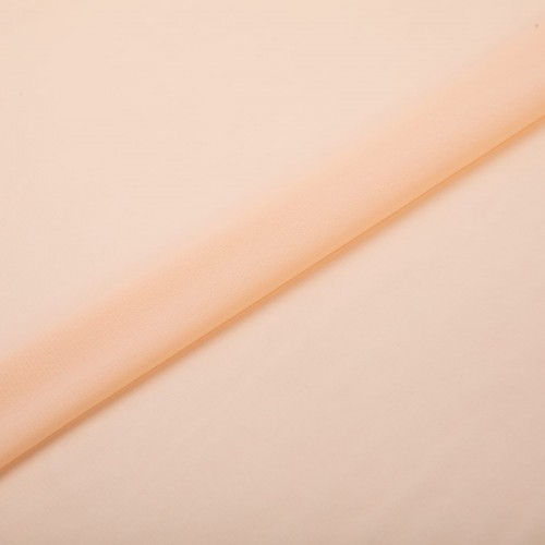 Ткань PC-02   Poly Chiffon   84 г/кв.м ± 5 г/кв.м  147 см ± 2 см  100\% полиэстер №03 св.персиковый