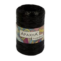 Пряжа ARACHNA "Raffia"   100\% полипропилен   5 шт. х  50 г ± 10 г  200 м ± 12 м №02 ЧЕРНЫЙ