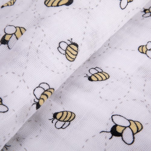 Ткань "PEPPY"   Ткань муслиновая   ФАСОВКА   EMBRACE   100\% хлопок   100 х  125 см  Shannon Fabrics bees-a-buzz banana