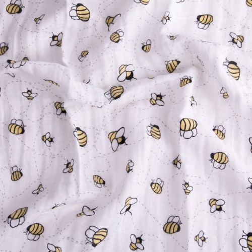 Ткань "PEPPY"   Ткань муслиновая   ФАСОВКА   EMBRACE   100\% хлопок   100 х  125 см  Shannon Fabrics bees-a-buzz banana