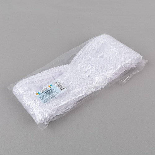 Кружево "Gamma"   "сетка"   90 мм  GKM-9001   в пакете   8.8 м ± 0.2   Турция TL001WH белый