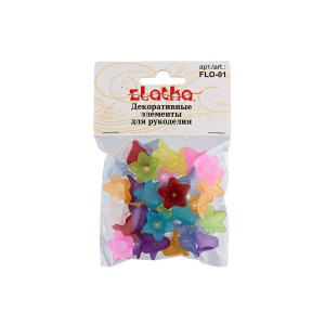 "Zlatka"   Декоративные элементы   FLO-01   цветок   10 х  25 г №02 колокольчики ассорти