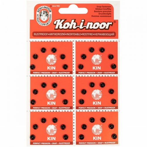 Кнопка пришивная "KOH-I-NOOR"   10 (KIN1000 №2/0)   металл  d 6 мм  6 x  6 шт. черный