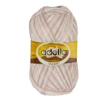 Пряжа ADELIA "JANE"   100\% акрил   10 шт. х  50 г  227 м ± 10 м №07 белый-бежевый-св. розовый