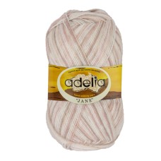 Пряжа ADELIA "JANE"   100\% акрил   10 шт. х  50 г  227 м ± 10 м №07 белый-бежевый-св. розовый
