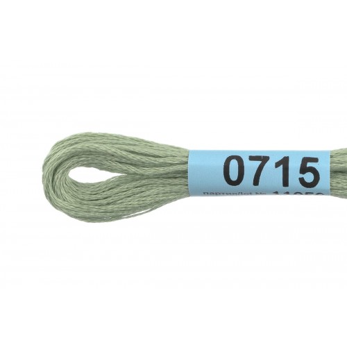Нитки для вышивания "Gamma"    мулине  ( 0207-0819 )  100\% хлопок   24 x  8 м №0715 св.зеленый