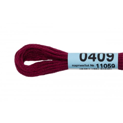Нитки для вышивания "Gamma"    мулине  ( 0207-0819 )  100\% хлопок   24 x  8 м №0409 бордовый