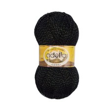 Пряжа ADELIA "LEDA"   99\% акрил, 1\% люрекс   5 шт. х  100 г  340 м ± 8 м №215 ЧЕРНЫЙ