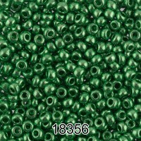 Бисер Чехия круглый 6   10/0   2.3 мм  500 г 18356 (Ф653) св.зелёный/металлик