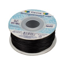 Шнур "Gamma"   1 мм  GC-001MC   цв. метал.   100 м ± 0.5 м №05 черный