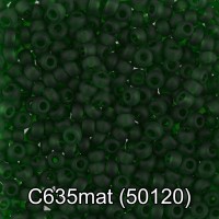 Бисер Чехия "GAMMA" круглый 3   10/0   2.3 мм  50 г  1-й сорт C635mat т.зелёный мат. ( 50120 )