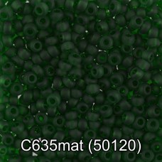 Бисер Чехия "GAMMA" круглый 3   10/0   2.3 мм  50 г  1-й сорт C635mat т.зелёный мат. ( 50120 )
