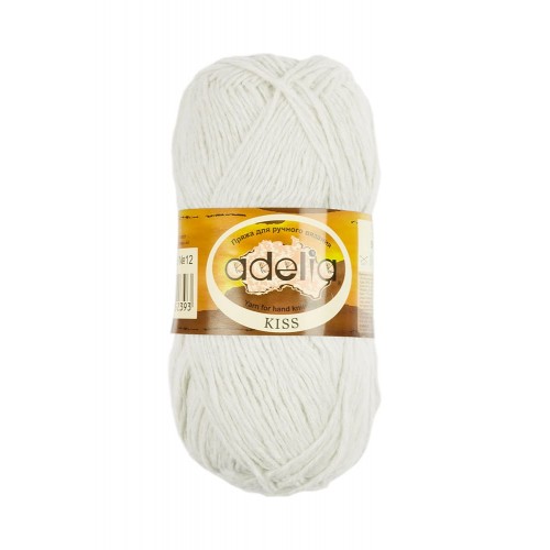 Пряжа ADELIA "KISS"   100\% полиэстер   10 шт. х  50 г  145 м ± 7 м №09 молочный