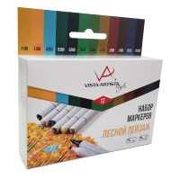 "VISTA-ARTISTA"   Style   Набор маркеров на спиртовой основе   SMA-12   0.7 мм - 7 мм   12 цв.  перо круглое/скошенное 09 - Лесной пейзаж