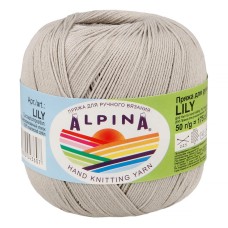 Пряжа ALPINA "LILY"   100\% мерсеризованный хлопок   10 шт. х  50 г  175 м ± 5 м №231 св.серый