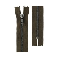 Молния Металл оксид (черный никель) ZIP 5B   однозамковая   18 см Тип 5   10 шт  неразъёмная   "Gamma" №316 коричнев.хаки