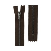 Молния Металл оксид (черный никель) ZIP 3B   однозамковая   16 см Тип 3   10 шт  неразъёмная   "Gamma" №295 т.коричневый