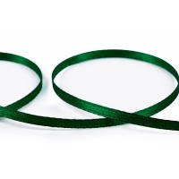 Лента атласная 3 мм ( 1/8 ")  "Gamma"   AL-3P   двухстор.   91.4 м №036 т-изумрудный