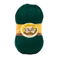 Пряжа ADELIA "OLIVIA"   60\% акрил, 40\% шерсть   5 шт. х  100 г  250 м ± 10 м №12 т.зеленый