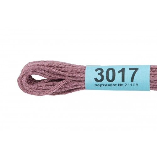 Нитки для вышивания "Gamma"    мулине  ( 0820-3070 )  100\% хлопок   24 x  8 м №3017 сливовый