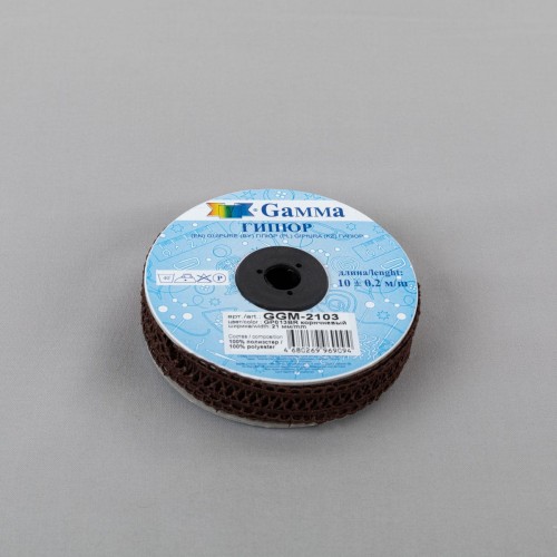 Гипюр "Gamma"   21 мм  GGM-2103   в рулоне   10 м ± 0.2   Турция GP013BR коричневый