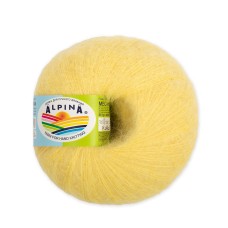 Пряжа ALPINA "MEGHAN"   73\% кид мохер, 27\% нейлон   4 шт. х  50 г  390 м ± 10 м №17 св.желтый