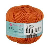 Пряжа Пехорская ПТ "Ажурная"   100\% мерсеризованный хлопок   10 шт. х  50 г  280 м №194 рыжик