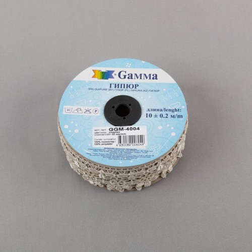 Гипюр "Gamma"   40 мм  GGM-4004   в пакете   10 м ± 0.2   Турция под лен