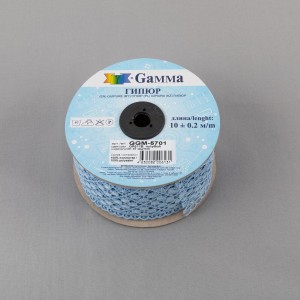 Гипюр "Gamma"   57 мм  GGM-5701   в пакете   10 м ± 0.2   Турция GP011B голубой