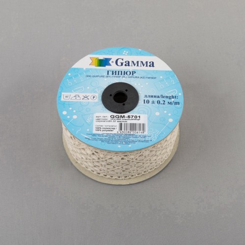 Гипюр "Gamma"   57 мм  GGM-5701   в пакете   10 м ± 0.2   Турция GP014BE бежевый