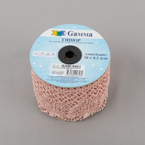Гипюр "Gamma"   88 мм  GGM-8801   в рулоне   10 м ± 0.2   Турция GP015BP пудровый