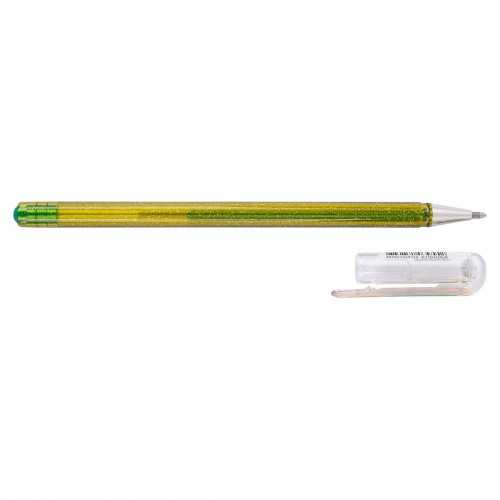 "Pentel"   Ручка гелевая Hybrid Dual Metallic,  d 1 мм K110-DDGX цвет чернил: желтый цвет чернил: зелёный