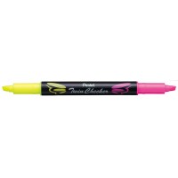 "Pentel"   Текстовыделители двухцветные Twin Checker   3.5 мм   перо скошенное   12 шт. SLW8-GP желтый-розовый