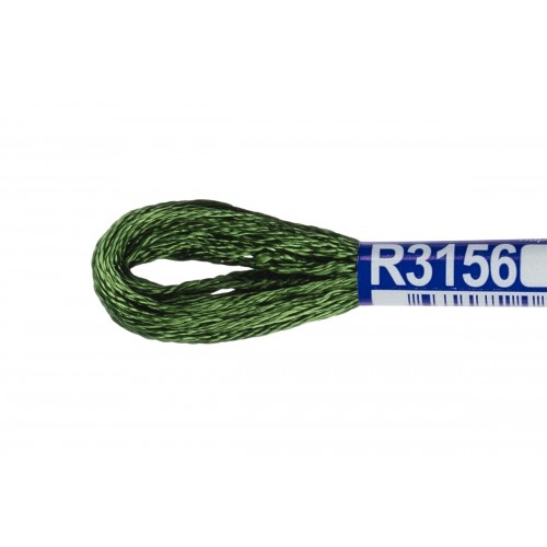 Нитки для вышивания "Gamma"   мулине   100\% вискоза   12 x  8 м R3156 зеленый-хаки