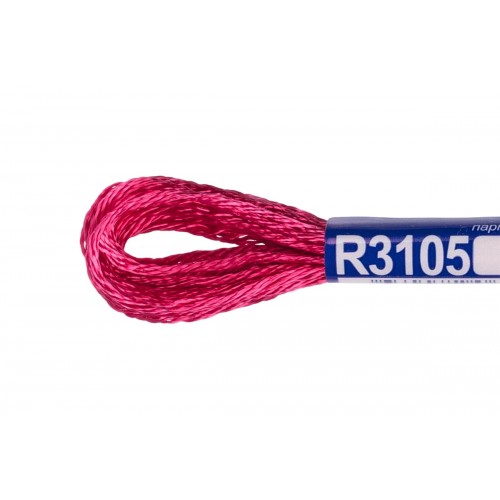 Нитки для вышивания "Gamma"   мулине   100\% вискоза   12 x  8 м R3105 т-малиновый