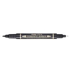 "Pentel"   Маркер перманентный для CD Pen Twin Tip New   0.3 - 1.2 мм   пулевидный   12 шт. N75W-AE для CD, 2-х сторонний, черный