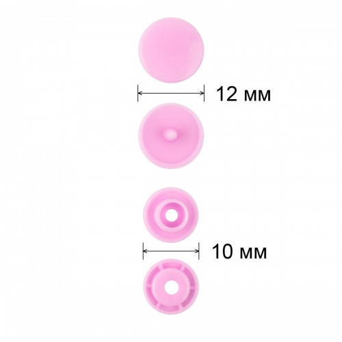 Кнопка "Micron"   POM-12   Кнопки пластиковые   пластик  d 12 мм  15 шт. № 004 розовый
