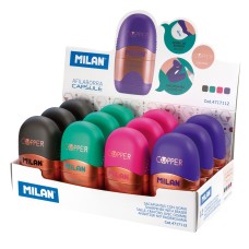 "Milan"   Ластик-точилка Capsule Cooper 1 отверстие   12 шт. ассорти 4717112
