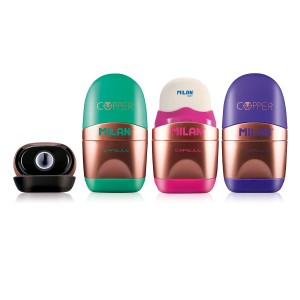 "Milan"   Ластик-точилка Capsule Cooper 1 отверстие   12 шт. ассорти 4717112