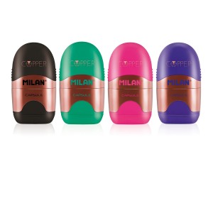 "Milan"   Ластик-точилка Capsule Cooper 1 отверстие   12 шт. ассорти 4717112